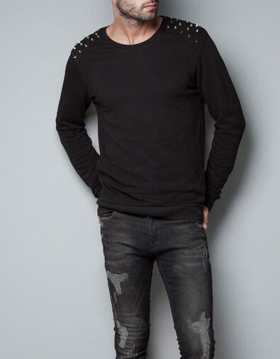 Terjual ZARA  MAN SWEATER  with STUDS KASKUS