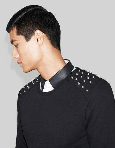 zara studded jumper