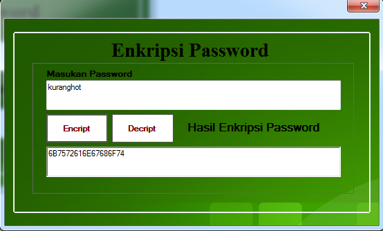 Belajar Enkripsi Password C#