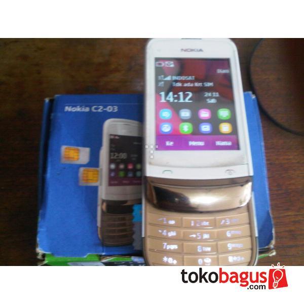 wts nokia c2-03 white fullset murah (bandung)
