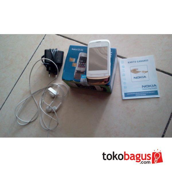 wts nokia c2-03 white fullset murah (bandung)