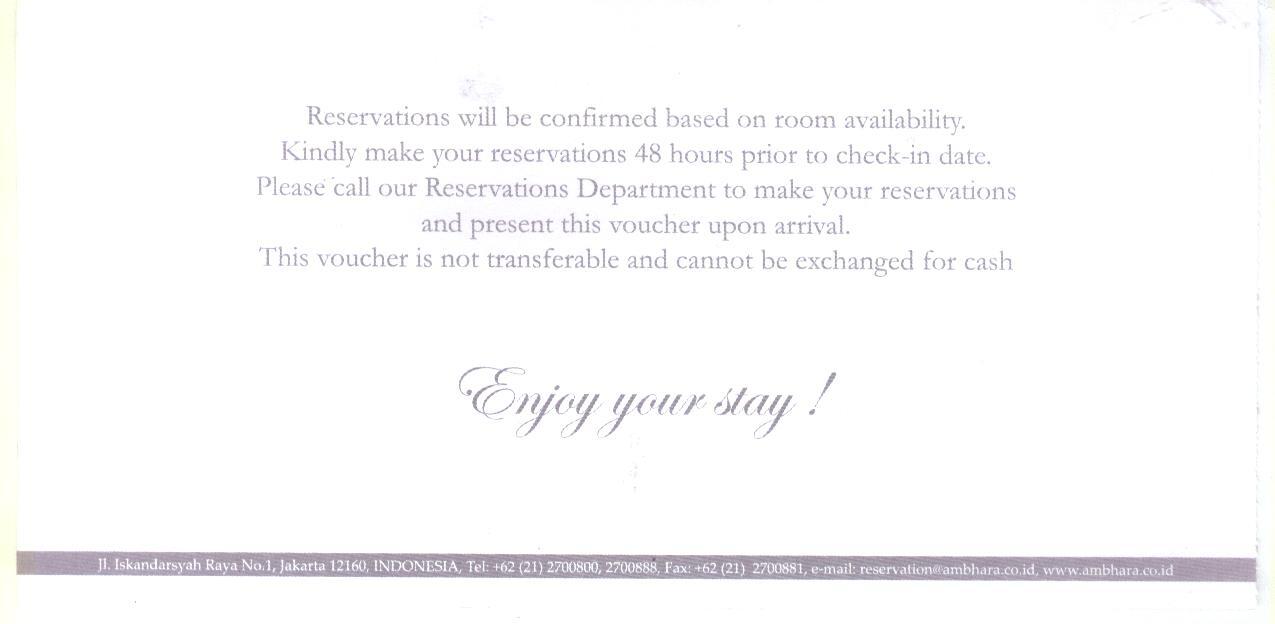Voucher Hotel Ambhara Jakarta Deluxe Room