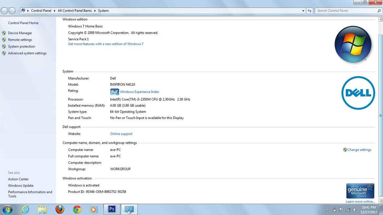 DIJUAL LAPTOP DELL INSPIRON N4110 14" Intelcore i3 - Baru sebulan pemakaian