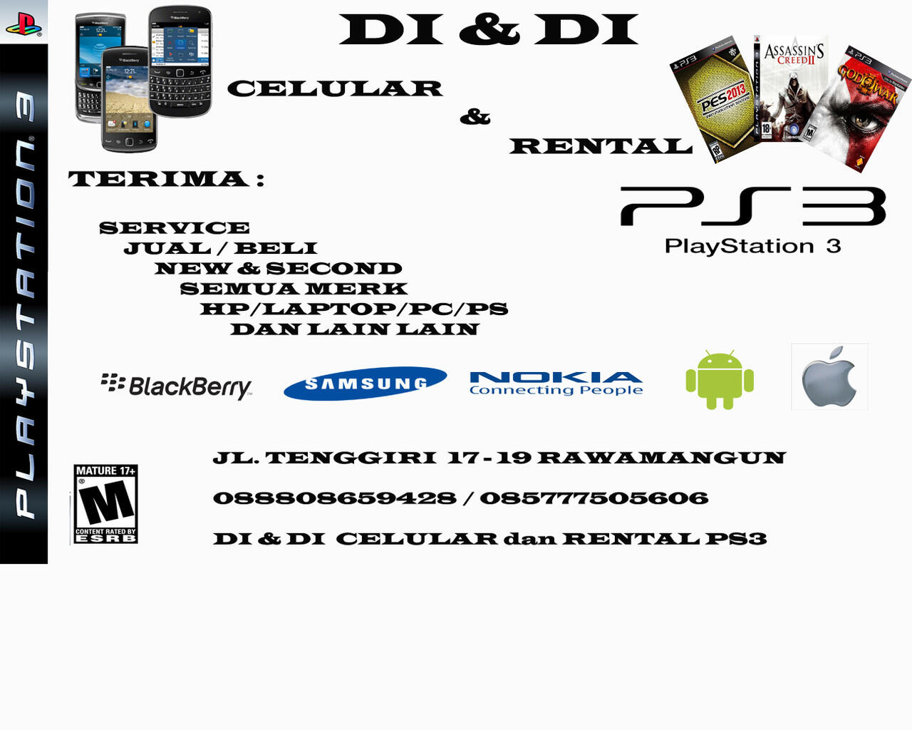 rental ps 3 dan service center
