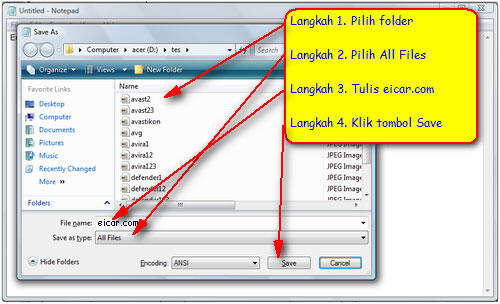 (TIPS)>>>>>>>>NGETES KINERJA ANTIVIRUS PAKE VIRUS PALSU