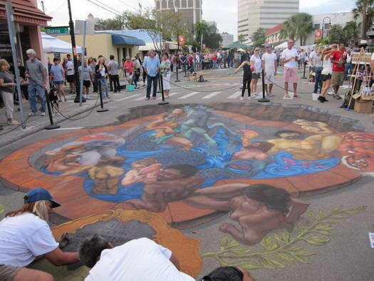 Festifal Seni Lukis dengan Kapur Tulis Yang Menakjubkan di Sarasota