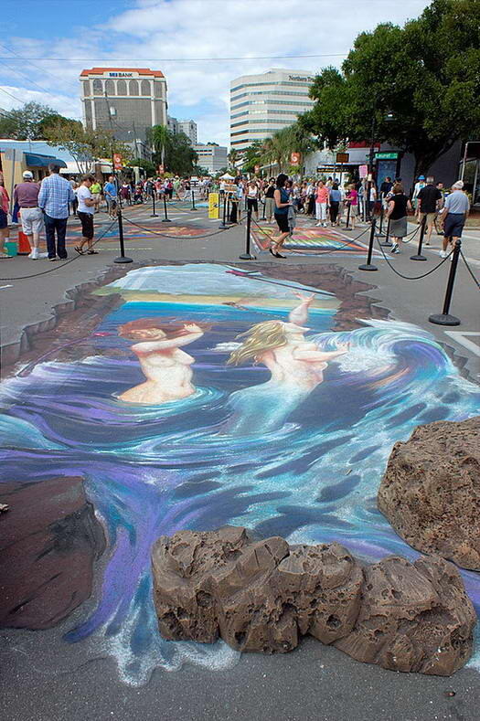 Festifal Seni Lukis dengan Kapur Tulis Yang Menakjubkan di Sarasota