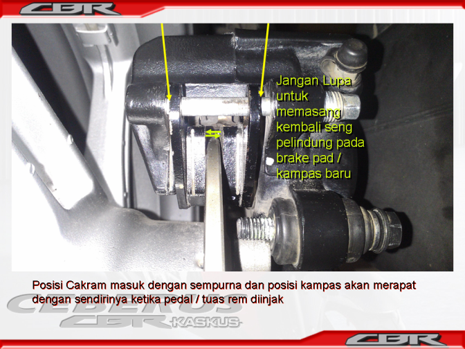 Subtitusi brake pad(Kampas Rem)belakang pada CBR 250