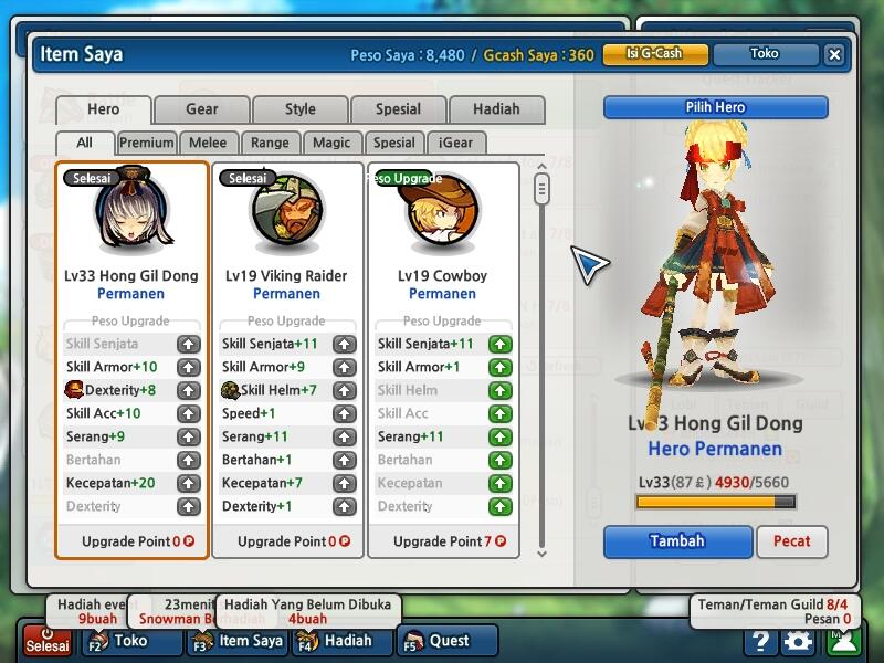 Jual Char Lost Saga , 1LT Kelas 3 , 6 Herper , Data Lengkap