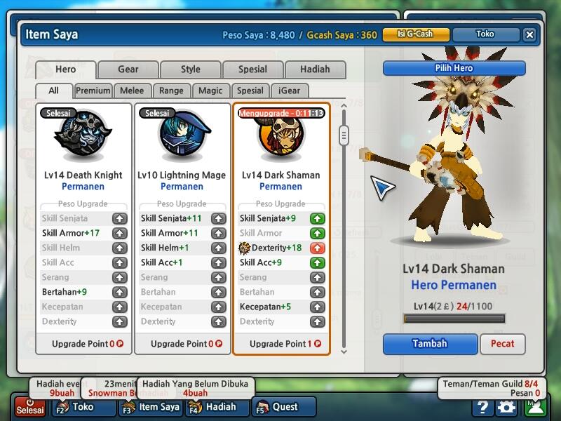 Jual Char Lost Saga , 1LT Kelas 3 , 6 Herper , Data Lengkap