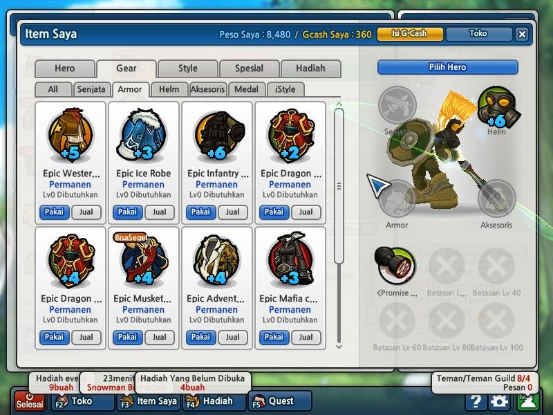 Jual Char Lost Saga , 1LT Kelas 3 , 6 Herper , Data Lengkap