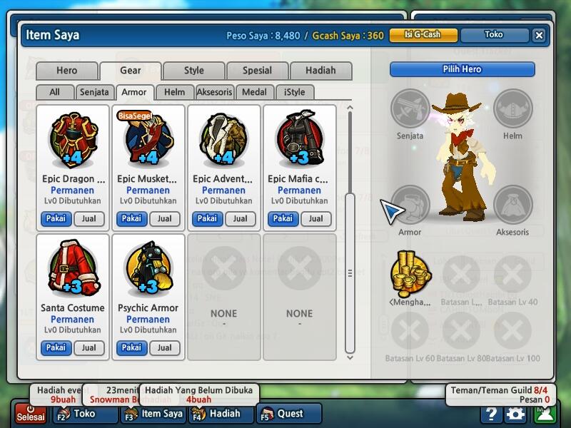 Jual Char Lost Saga , 1LT Kelas 3 , 6 Herper , Data Lengkap