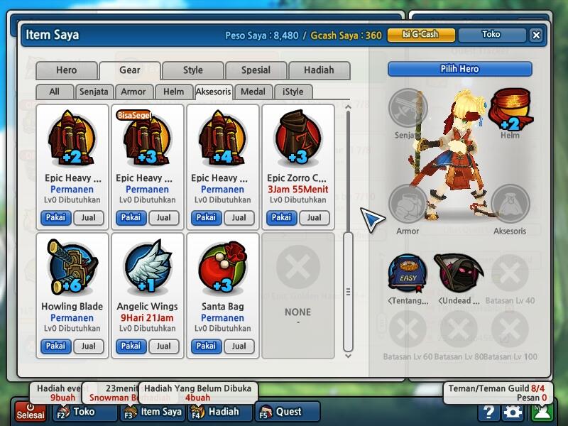 Jual Char Lost Saga , 1LT Kelas 3 , 6 Herper , Data Lengkap