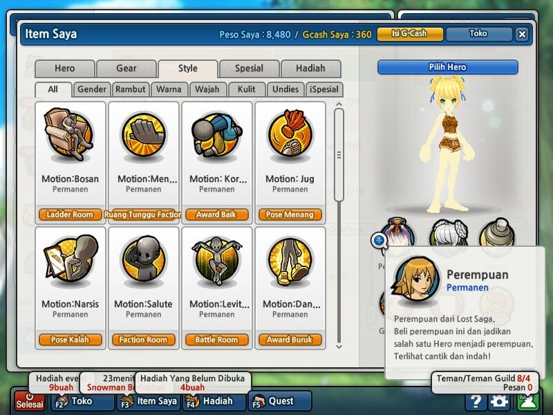 Jual Char Lost Saga , 1LT Kelas 3 , 6 Herper , Data Lengkap