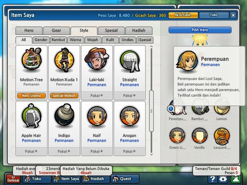 Jual Char Lost Saga , 1LT Kelas 3 , 6 Herper , Data Lengkap