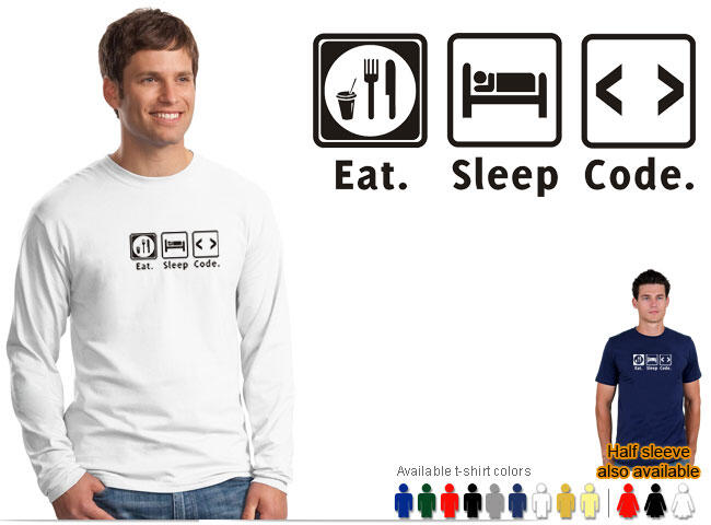 Pre-order KAOS eat-sleep-CODE buat anak IT