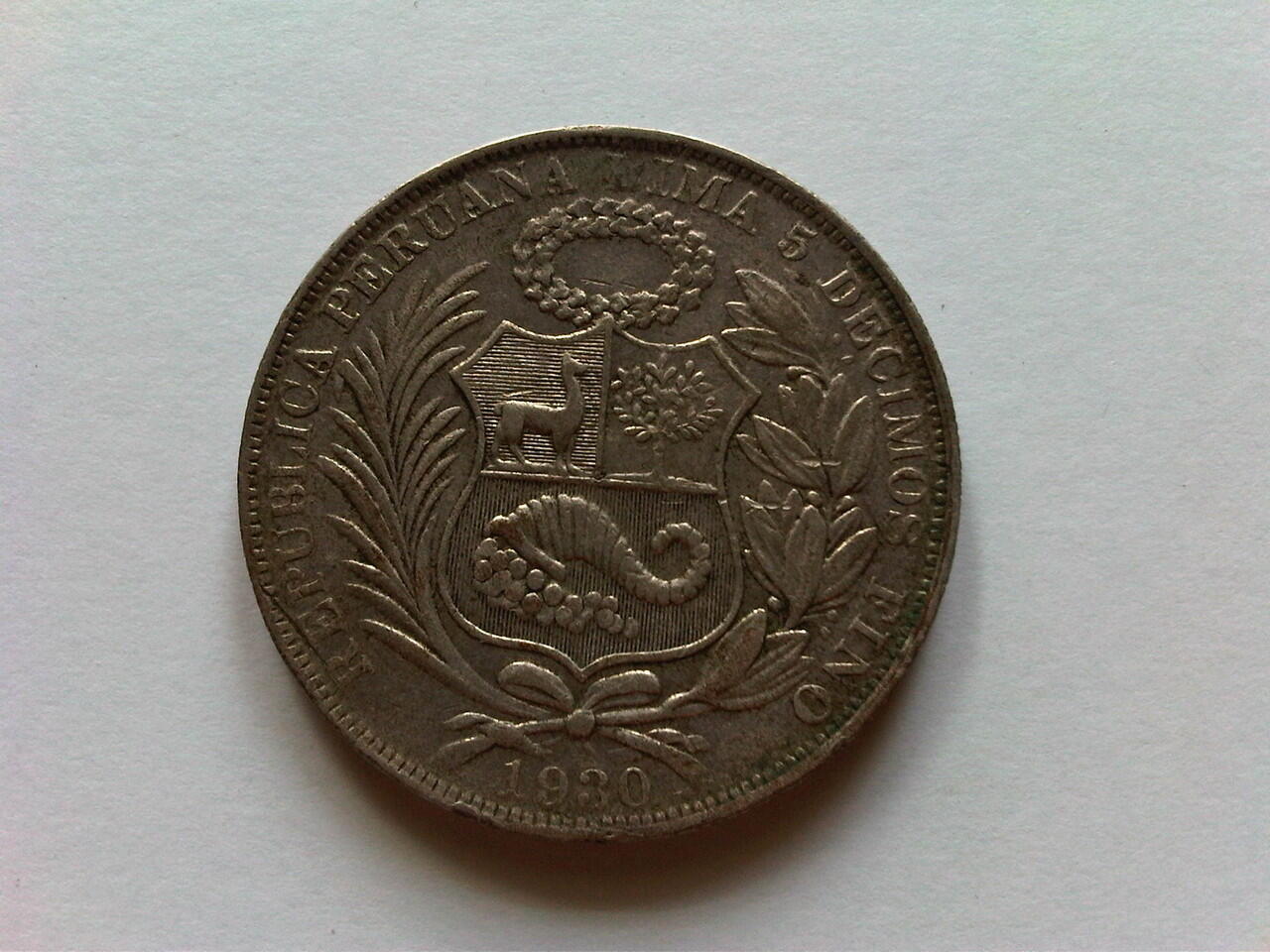 Koin Perak Peru 1930
