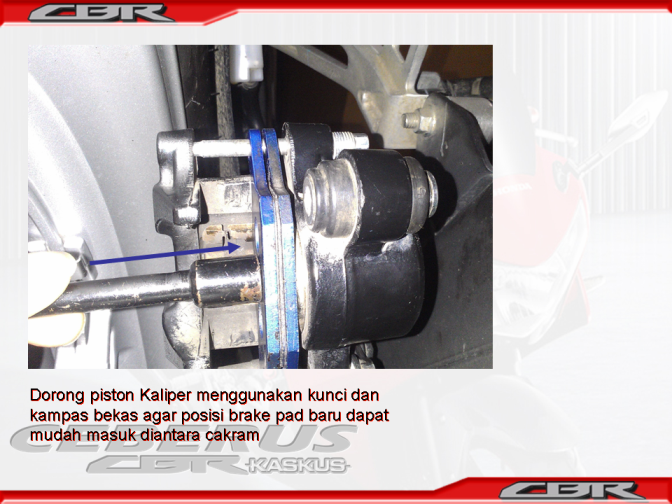 Subtitusi brake pad(Kampas Rem)belakang pada CBR 250