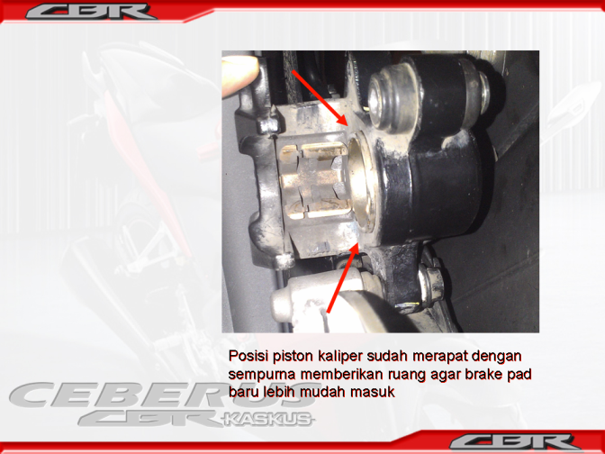 Subtitusi brake pad(Kampas Rem)belakang pada CBR 250