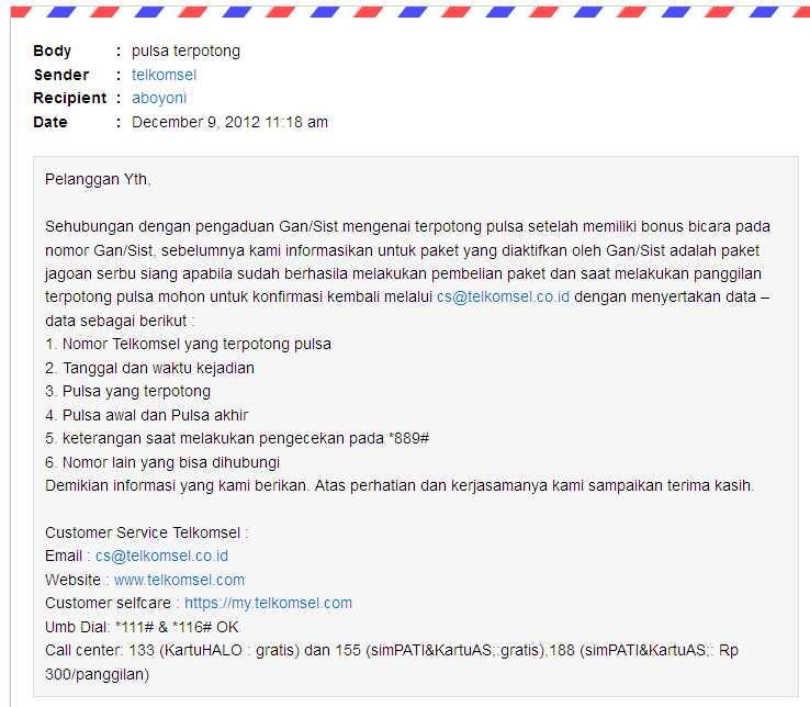 HATI-HATI PENIPUAN YANG DILAKUKAN TELKOMSEL !!!