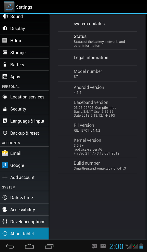 SMARTFREN ANDROTAB GEN 1 "JELLYBEAN ROOTED" ON SALE
