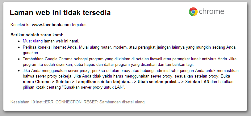 Masalah Google Chrome ane