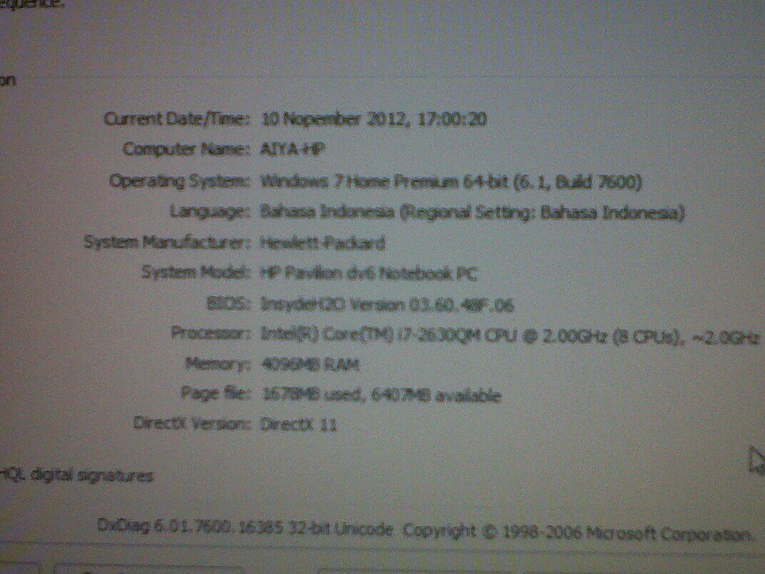 (NEW) Jual Laptop merk HP Pavilion DV6-6019TX Core i7 HD 1 TeraByte (NEW)