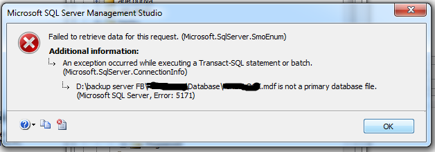 (ask) ga bisa attach sql server 2005 database file: error 5171 