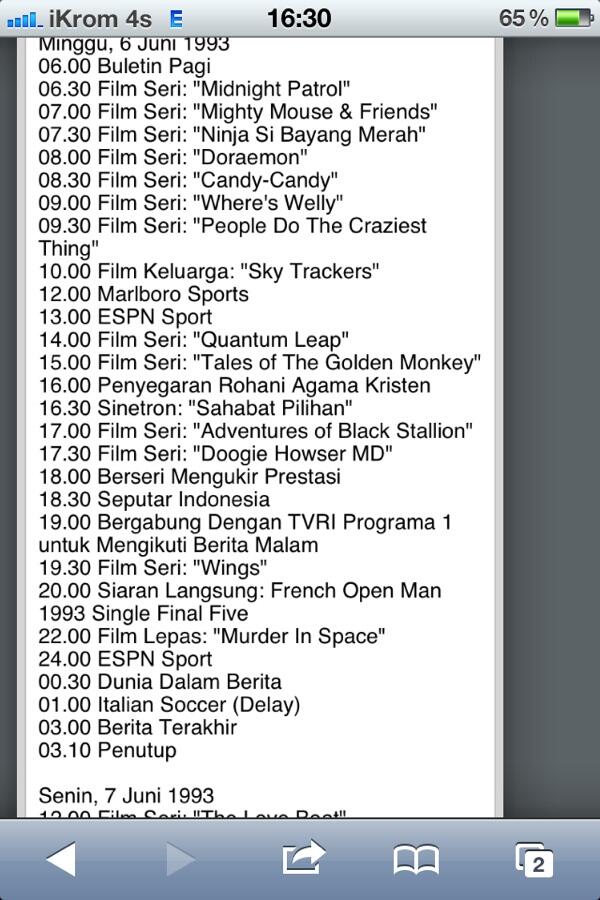 Oh alangkah berkualitasnya acara2mu dahulu...&#91;share jadwal tv jadul&#93;