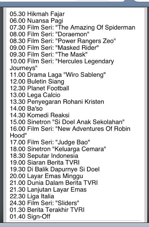 Oh alangkah berkualitasnya acara2mu dahulu...&#91;share jadwal tv jadul&#93;