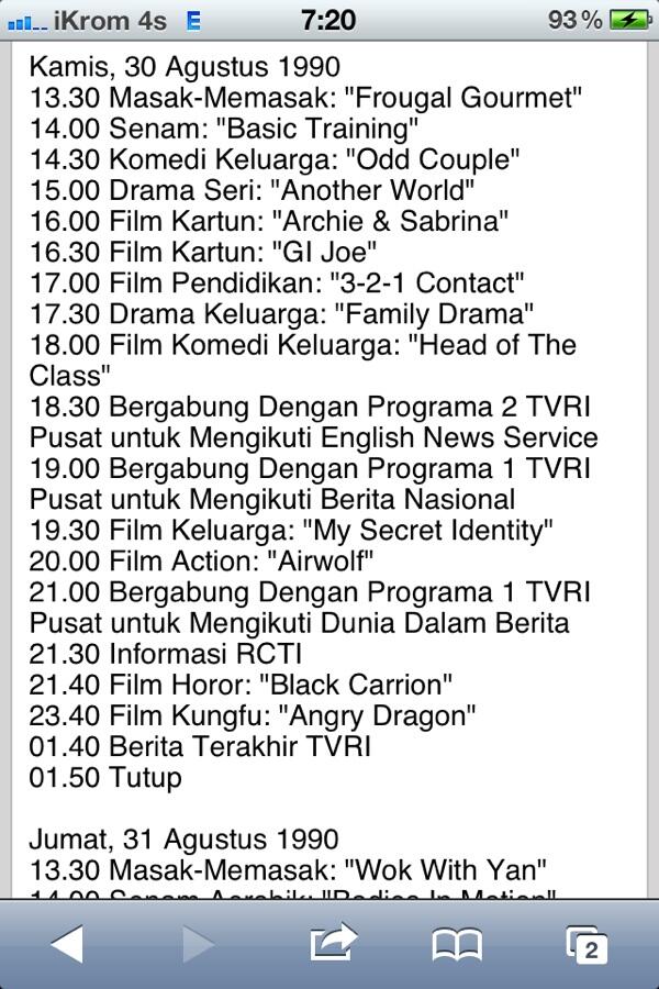 Oh alangkah berkualitasnya acara2mu dahulu...&#91;share jadwal tv jadul&#93;