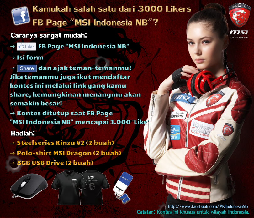Iseng Iseng Berhadiah Mouse Steelseries / Kaos / Flashdisk dari MSI