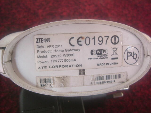 Wireless Wifi zte zxv10 w300s solo murah Hot Spot 2.4 g Bekas Normal