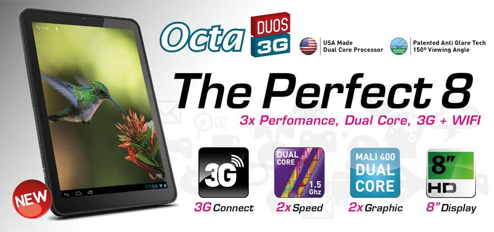 TABLET PC 8 INCH TABULET Octa Duos 3G DUAL CORE