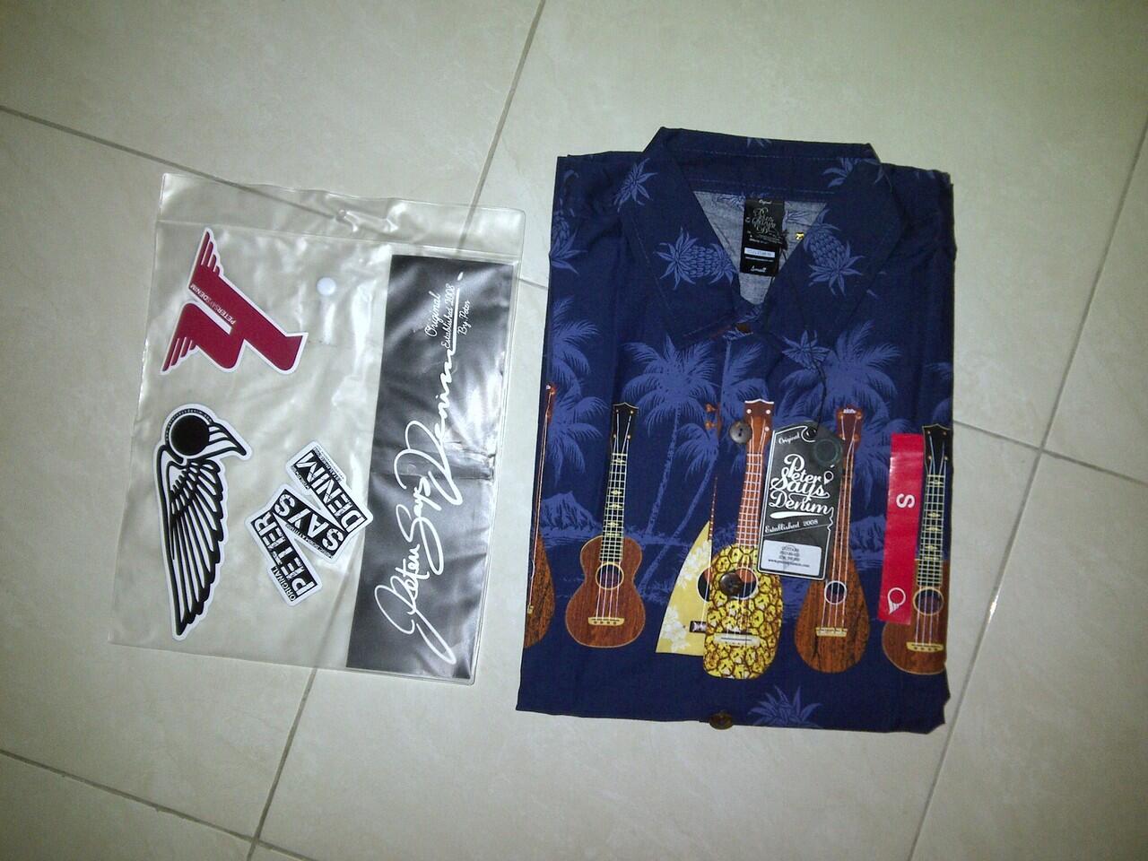 JUAL Kemeja Pantai Petersaysdenim (PSD) GUITARS BARU gress DIJAMIN ASLI size S