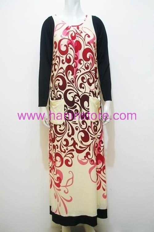 G1410 Gamis Spandek Corak-Busana Muslim Terbaru HaninStore.com