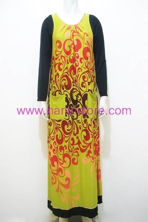 G1410 Gamis Spandek Corak-Busana Muslim Terbaru HaninStore.com