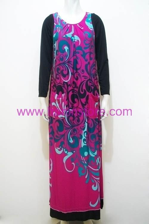 G1410 Gamis Spandek Corak-Busana Muslim Terbaru HaninStore.com