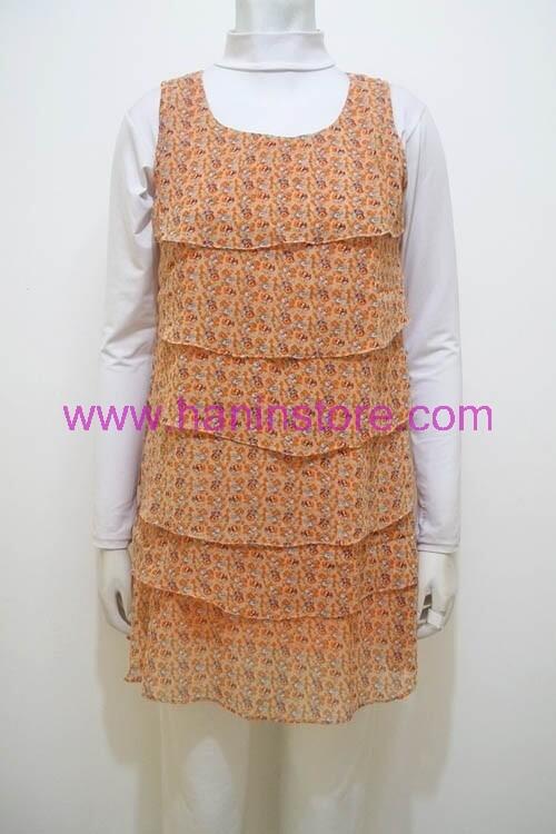 B1487 Blus Sifon Berundak-Busana Muslim Terbaru HaninStore.com