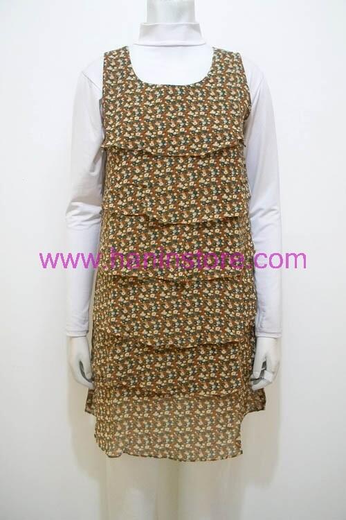 B1487 Blus Sifon Berundak-Busana Muslim Terbaru HaninStore.com