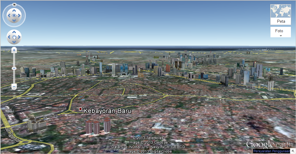 DKI Jakarta, beberapa bangunan bersejarah dilihat dari Google Earth