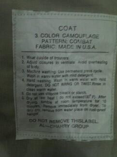 COAT semi parka U.S.A MILITARY CAMOUFLAGE