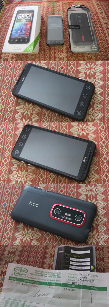 Jogja/Yogya 2.8jt HTC EVO 3D Mei 2013 Likenew + Capdase + Transcend 16Gb Class 10
