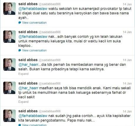 Bapaknya Farhat Abbas minta maaf gan