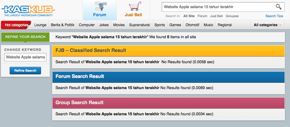 Website Apple selama 15 tahun terakhir