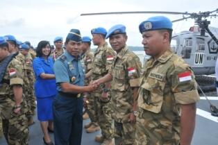 KRI Sultan Hasanuddin (SHN)-366 Tiba di Koarmatim