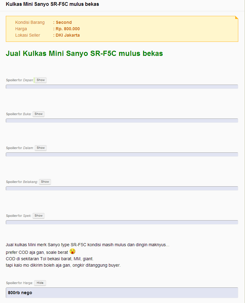 satu lagi seller ga bener di FJB 