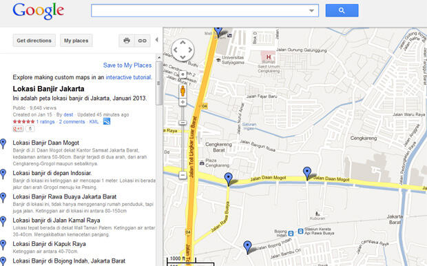 Nih gan cara Hindari Banjir Jakarta Lewat Google Maps..