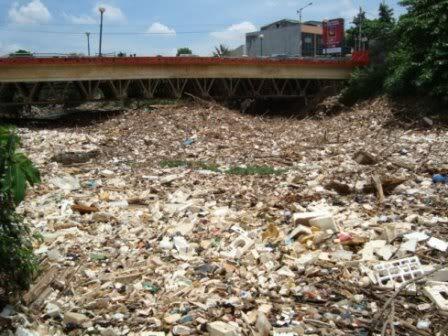 SAMPAH DI SUNGAI = PENYEBAB MASALAH BANJIR DI JAKARTA.