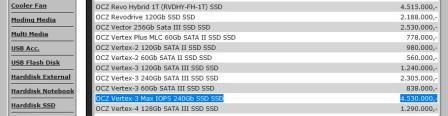 SSD OCZ Vertex 3 Max IOPS 240GB murah (Bandung)